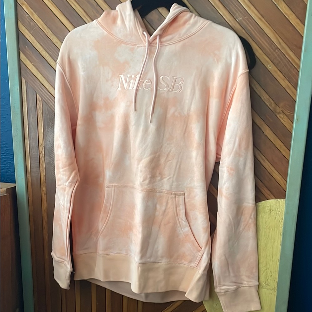 Nike Orange and Pink Oversized Long Sleeve Hoodie